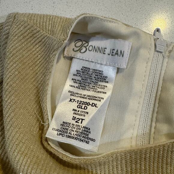 Bonnie Jean Toddler Girl 2T Gold Formal Dress - Picture 4 of 4